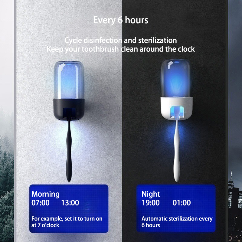 Wall Hanging Smart Sterilizer UV Toothbrush Holder with Sterilization for Bathroom