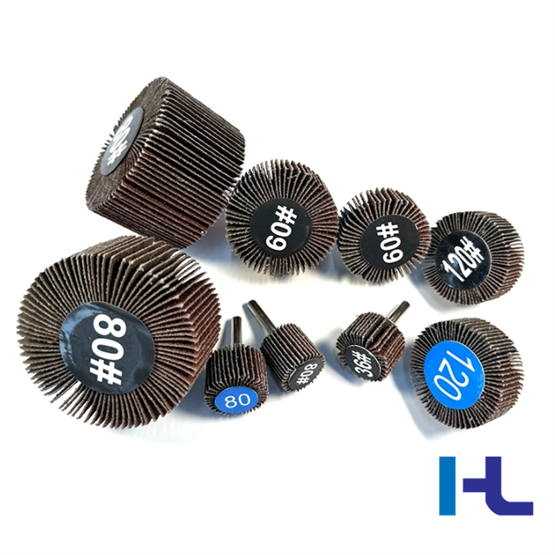 3" * 1/2" * 1/4" 35mm P180 6mm/6.35mm 1/4" Shaft with Shaft Mounted for Metal Finishing Mounted Flap Wheel for Rust Removing Ao