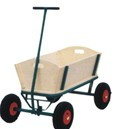 Four Wheel Wooden Wagon Tool Cart for 1-2 Years Baby