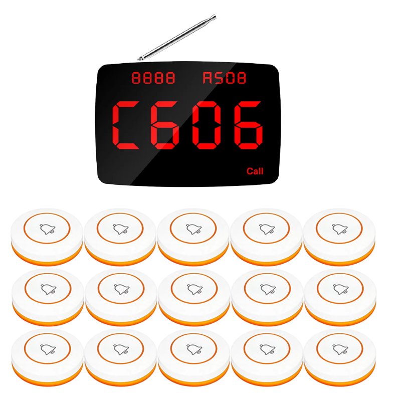 Waterproof Wireless Call Button System Service Call Pager Waiter for Clinic
