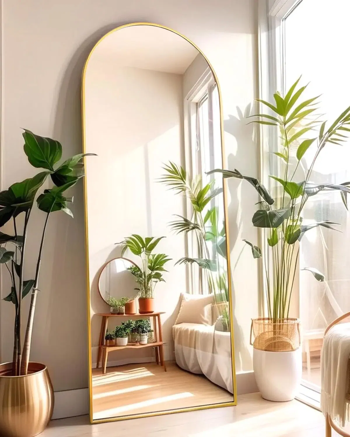 New Arch Mirror Full Length, Floor Length Mirror, Arched Floor Mirror, 58"X18" Wall Mirror Full Length, Gold Floor Mirror