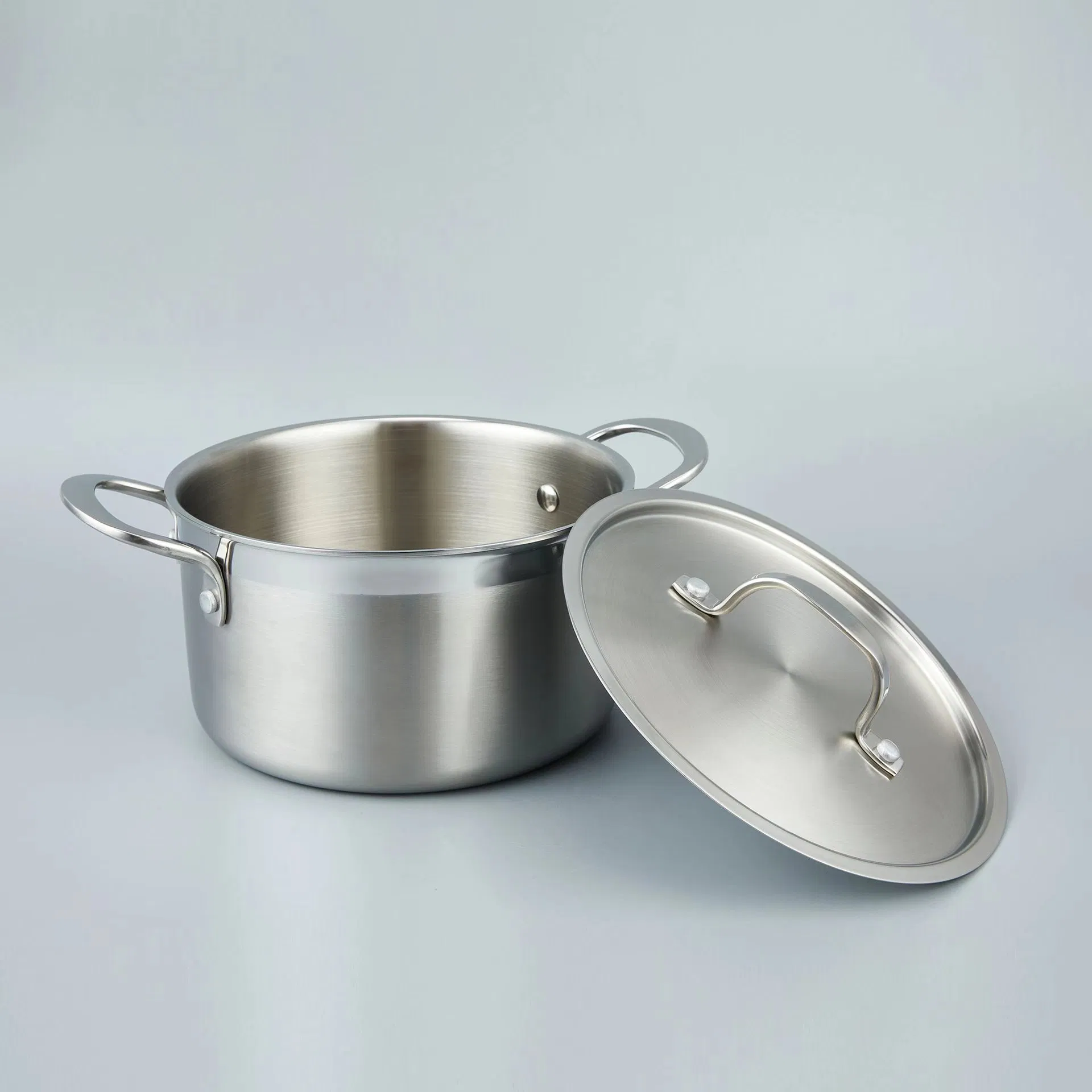 Thickened Stainless Steel Kitchen Cooking Double-Bottom Double-Ear Steamer Induction Cooker Pot