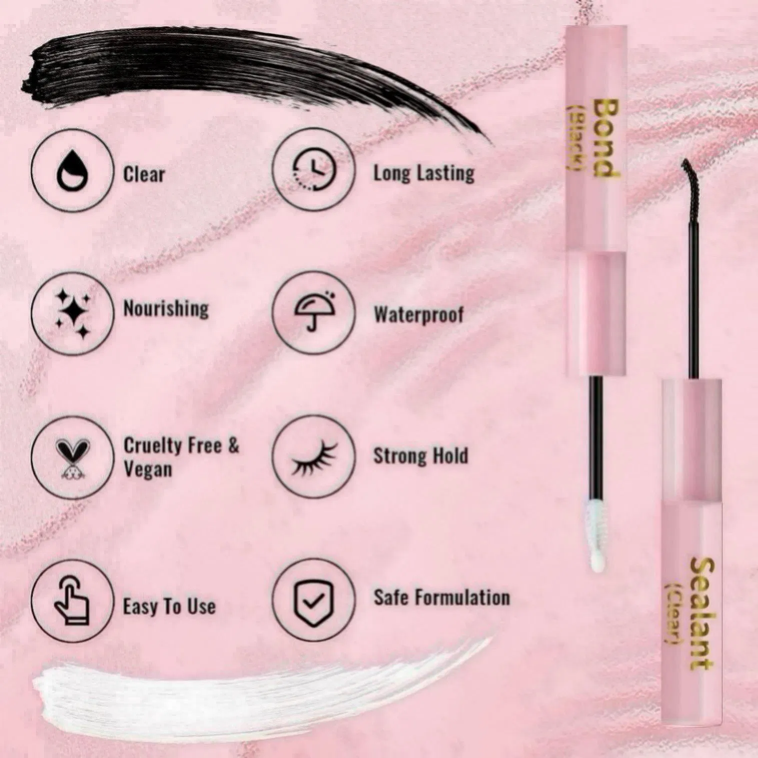 Eyelash Extension Sealant with Fast-Drying 2-in-1 Clear Glue