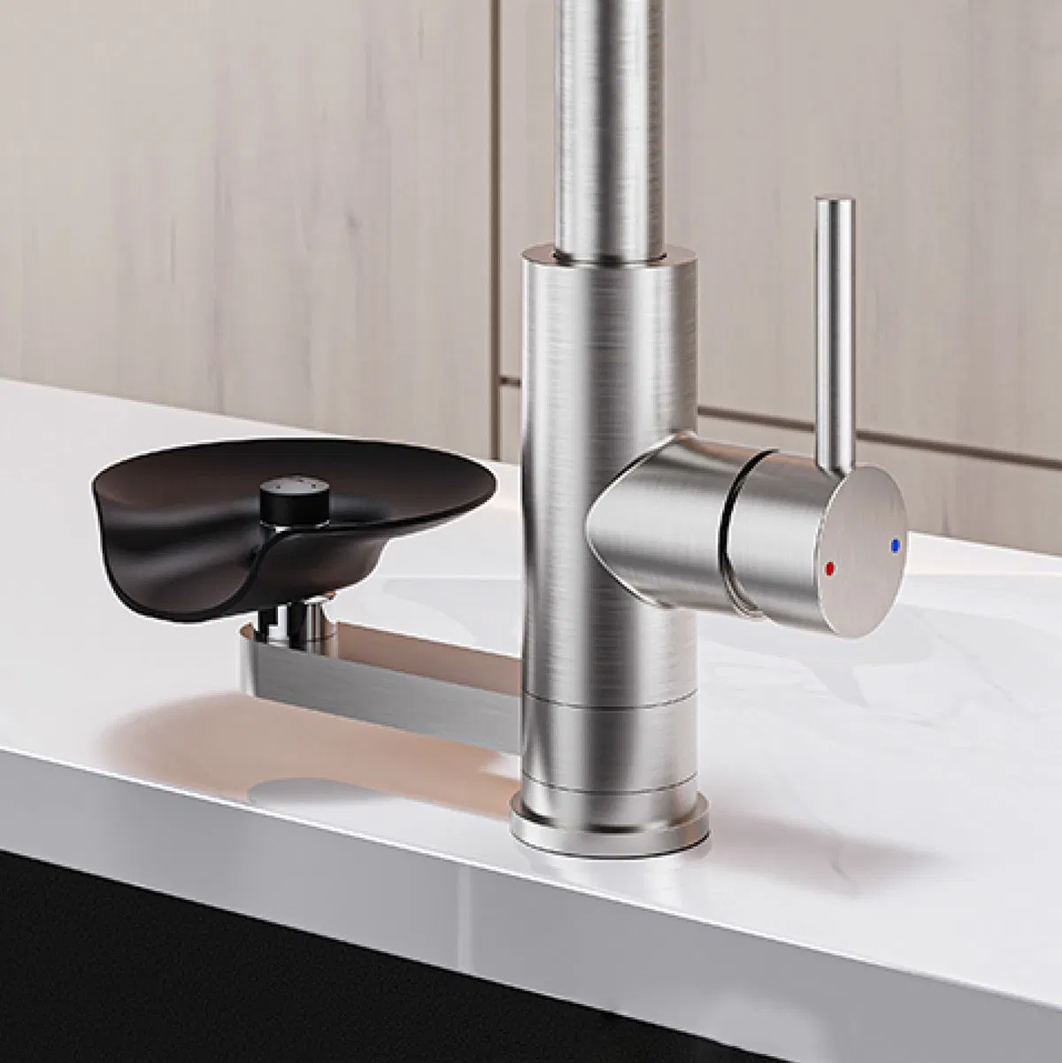 2026 High-Pressure Pull-out Kitchen Faucet - Integrated Cup Washer & Glass Rinser