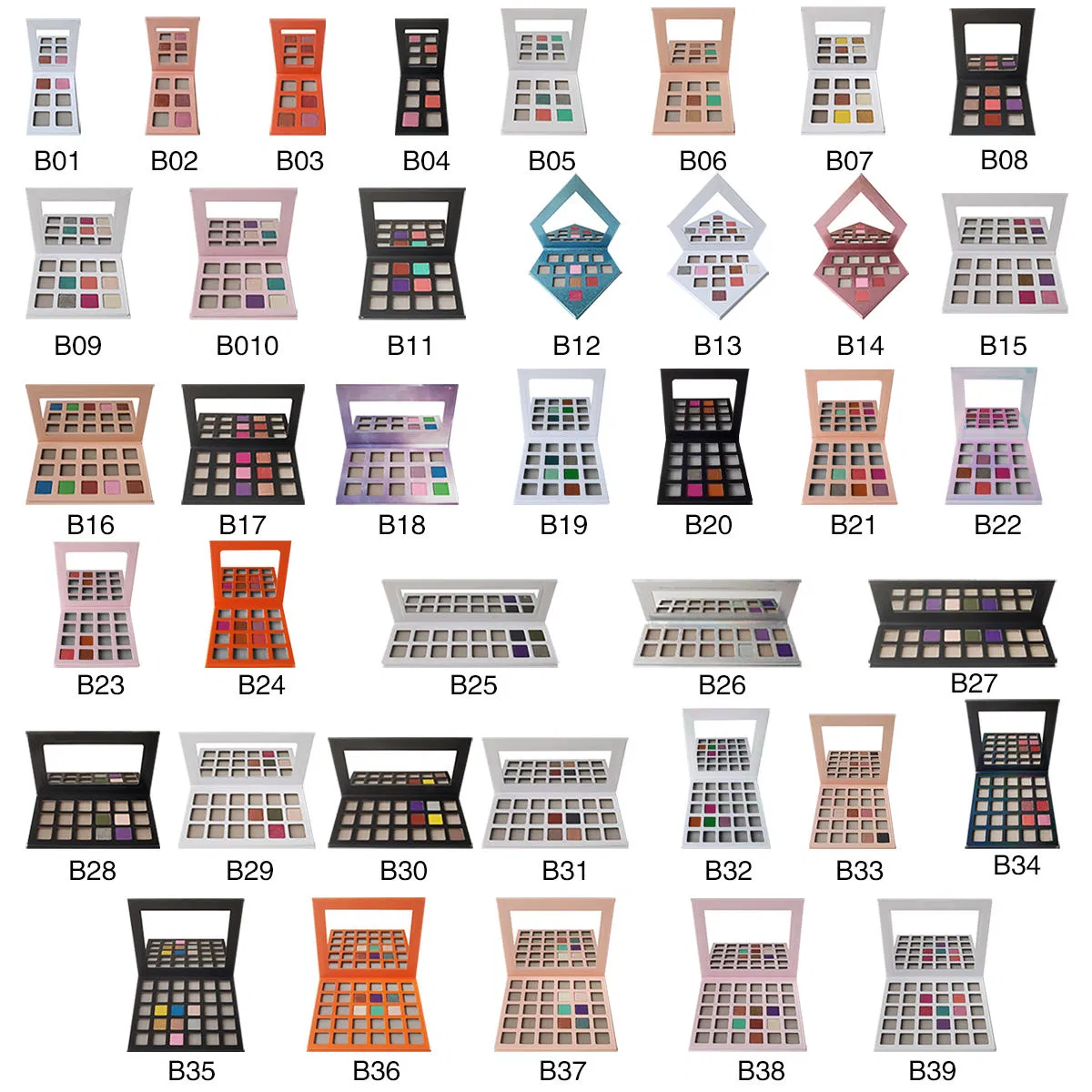 Hot Selling 9 Colors Custom Eye Cosmetic Palette Eyeshadow with Mirror