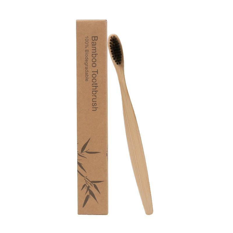Soft Bristle Bamboo Toothbrush / Charcoal Bamboo Toothbrush