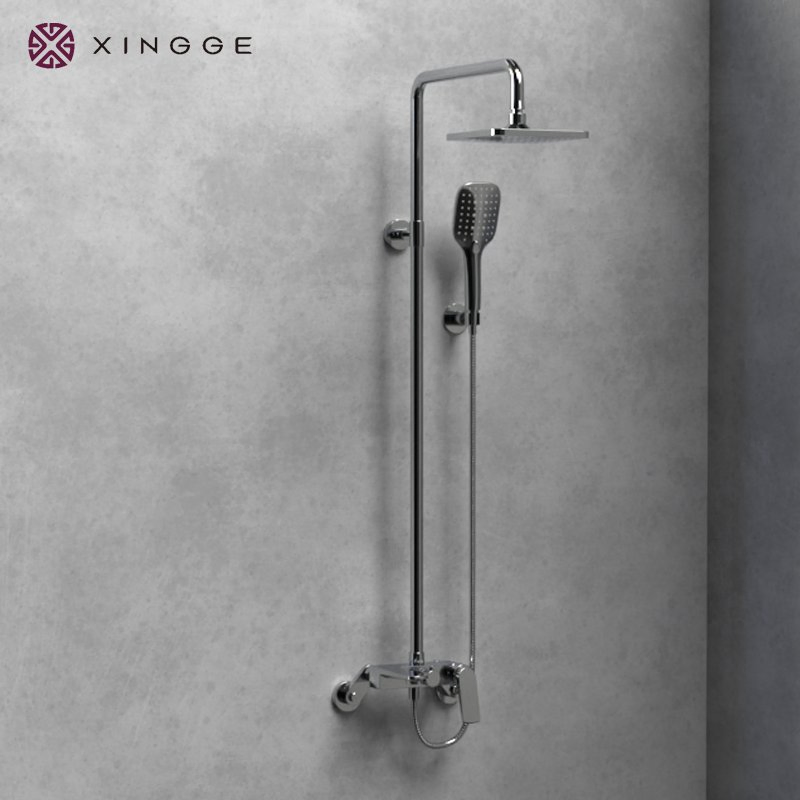 Modern Space Aluminum Four Functions Shower Set with Digital Display Bathroom Sanitary Ware Rain Bathroom Shower Set Mixer