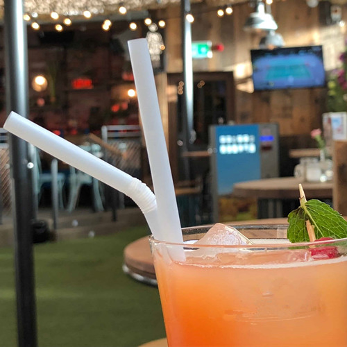 Custom PLA Flexible Drinking Straws Disposable Corn Starch Bent Straws