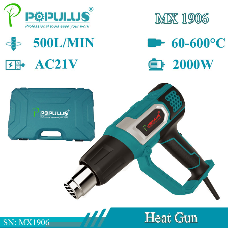 Ipopulus RF16-A2 220V-240V 2000W Light Comfortable Hot Air Gun/ Heat Gun with Continuous Temperature Control