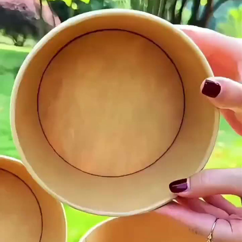 Бумажный стаканчик крафт одноразовый с логотипом