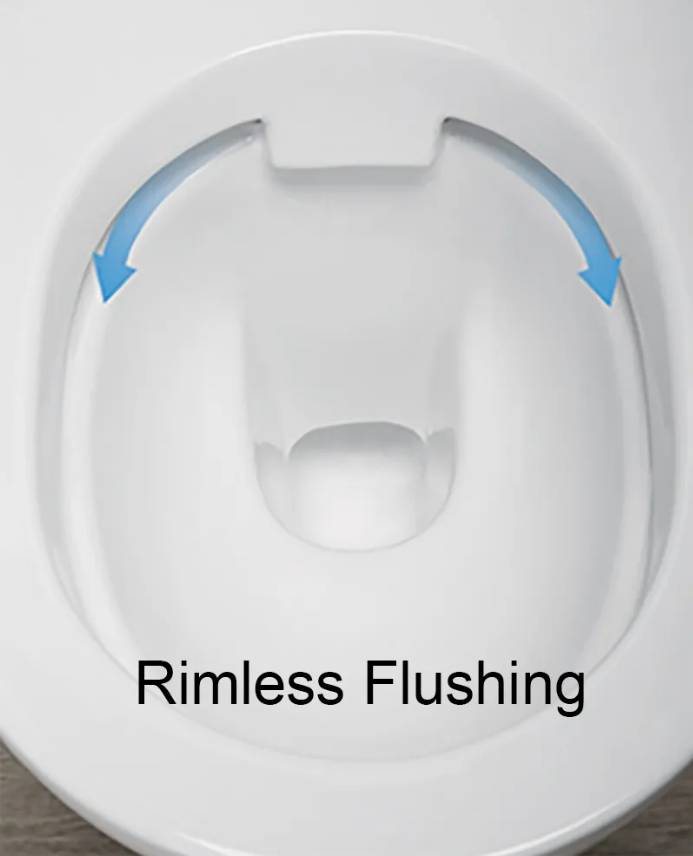 China One Piece Wall Mounted Toilet Ceramic Wc Rimless Toilet P Pipe Toilet Bowl Bathroom D-Shape Wall Hung Toilet