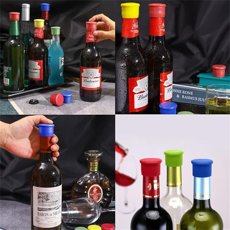 Wholesale Airtight Seal Reusable Wine Stoppers Accessories Corks Silicone Bottle Cap Cover