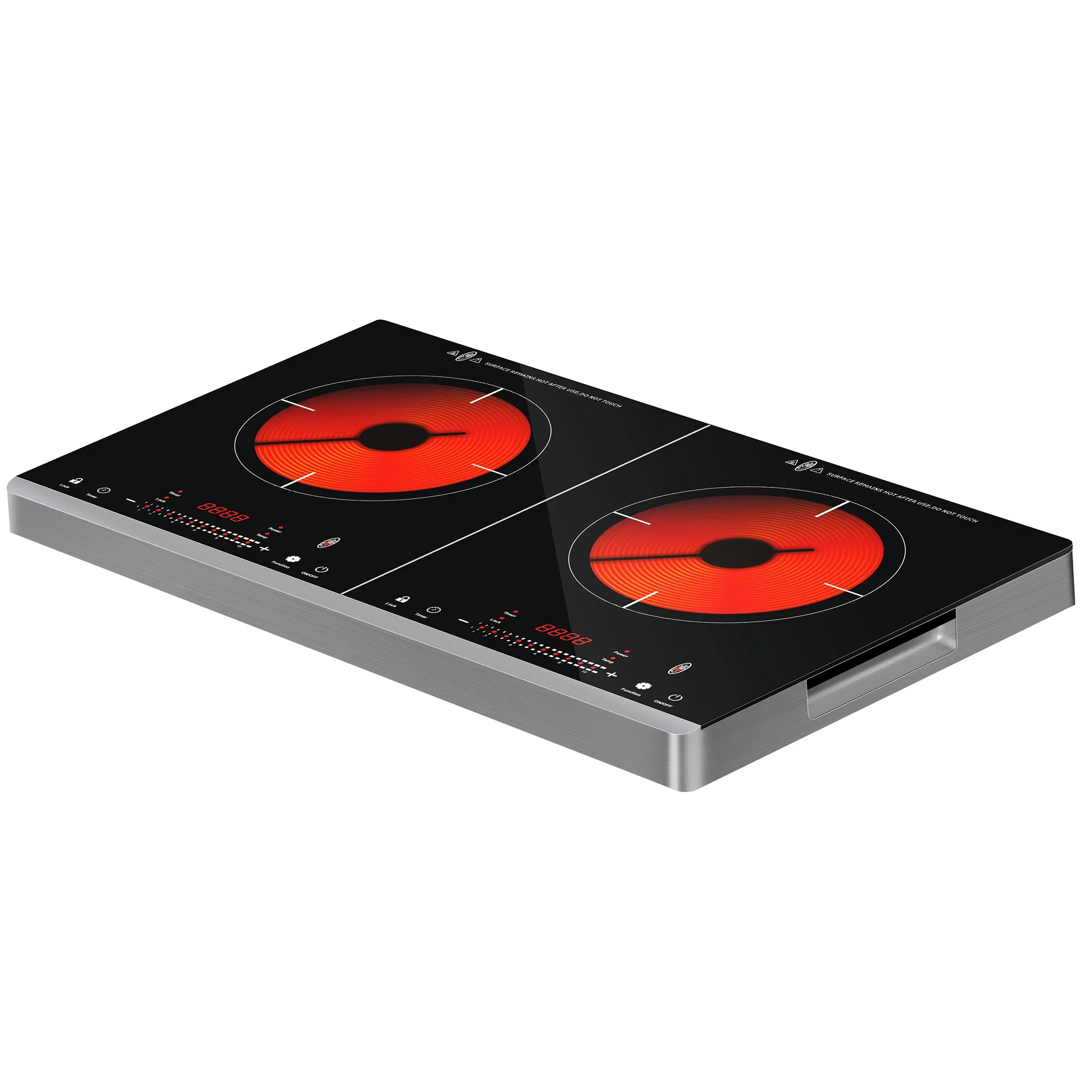 Two Burners Infrared Cooker with Hidden Handle Design 3500W High Quality Big Power Sensor Touch and Slider Control