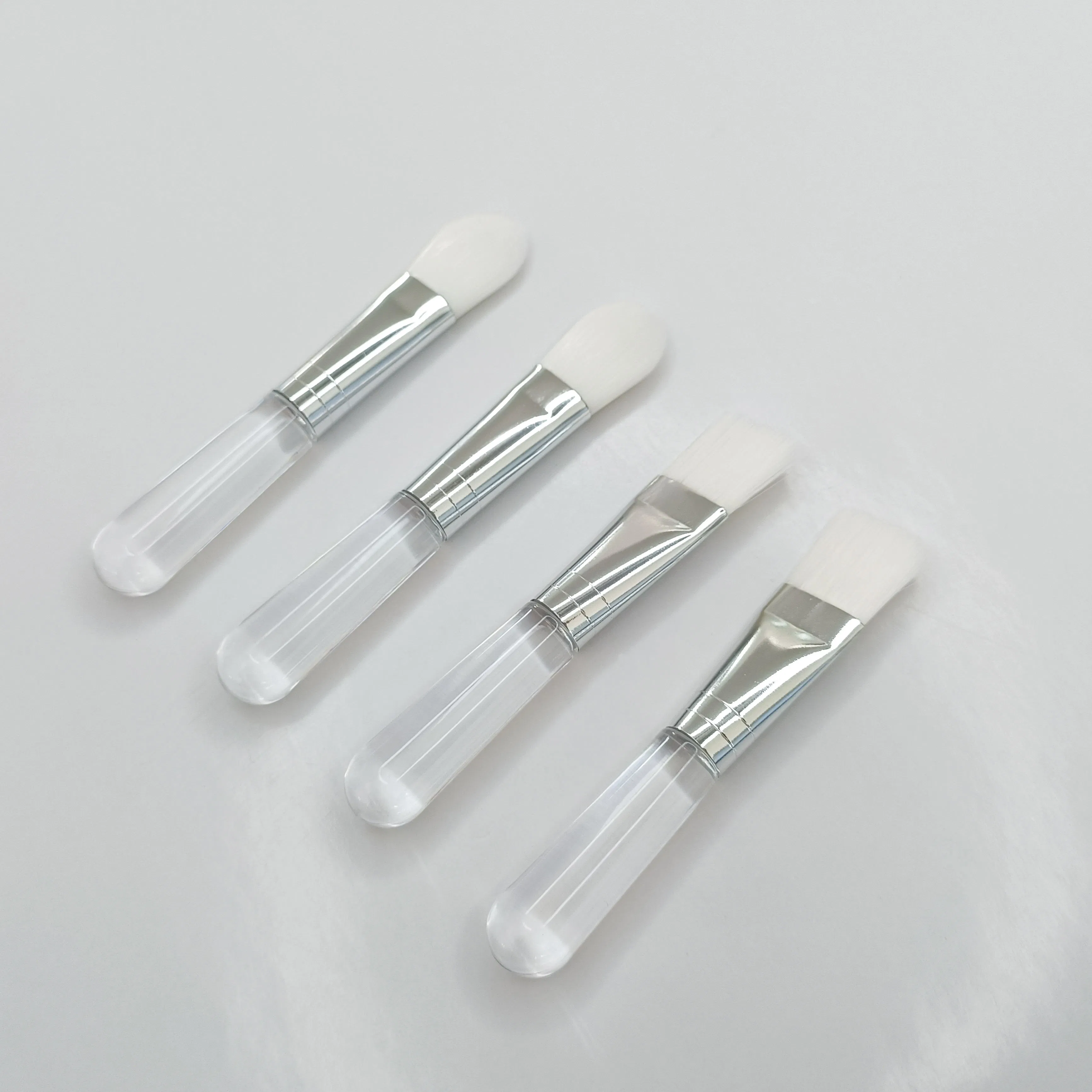 Short Handle Face Mask Brush - Clear Design for Effortless Use