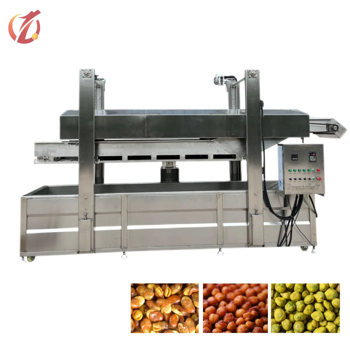Qiangda Snacks Mixed Nut Frying Making Production Machine Fried Peanuts Frying Processing Line