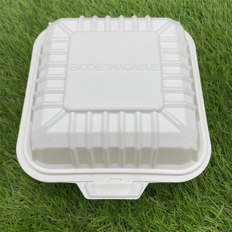 Disposable Biodegradable Cornstarch 6inch Burger Clamshell Food Box