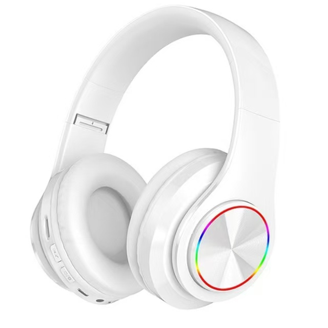 Foldable Bluetooth Headband Adjustable Headphone Wholesale Wireless Headset, White