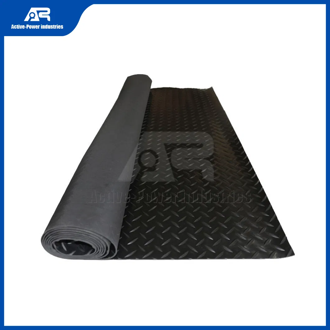 Active-Power Industries Rubber Kitchen Floor Mat Factory China Checker Five Bar Diamond Willow Leaves Rubber Garage Plate Flooring