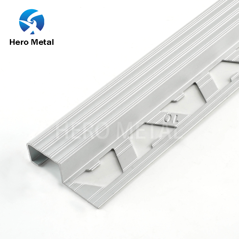 Aluminum Stair Nosing Vinyl Floor Reliable Supplier Hero Metal Step Edge Anti Slip Strip Treads Square Shape Decorative Trim