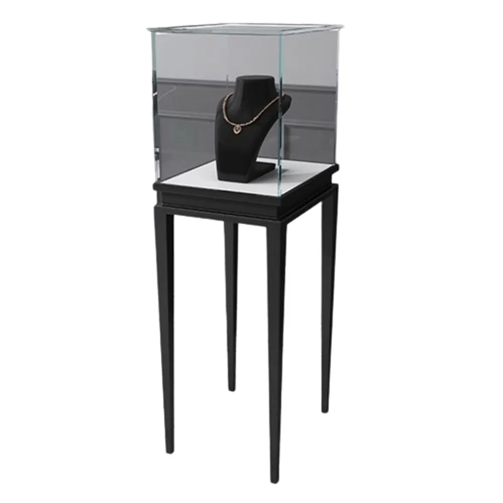 Best Selling Aluminum Frame Show Case in Black/Gold/Silver/White with Lockable Drawer and LED Light Made of Wood/Metal/Glass/Acrylic/MDF for Jewelry Set Display