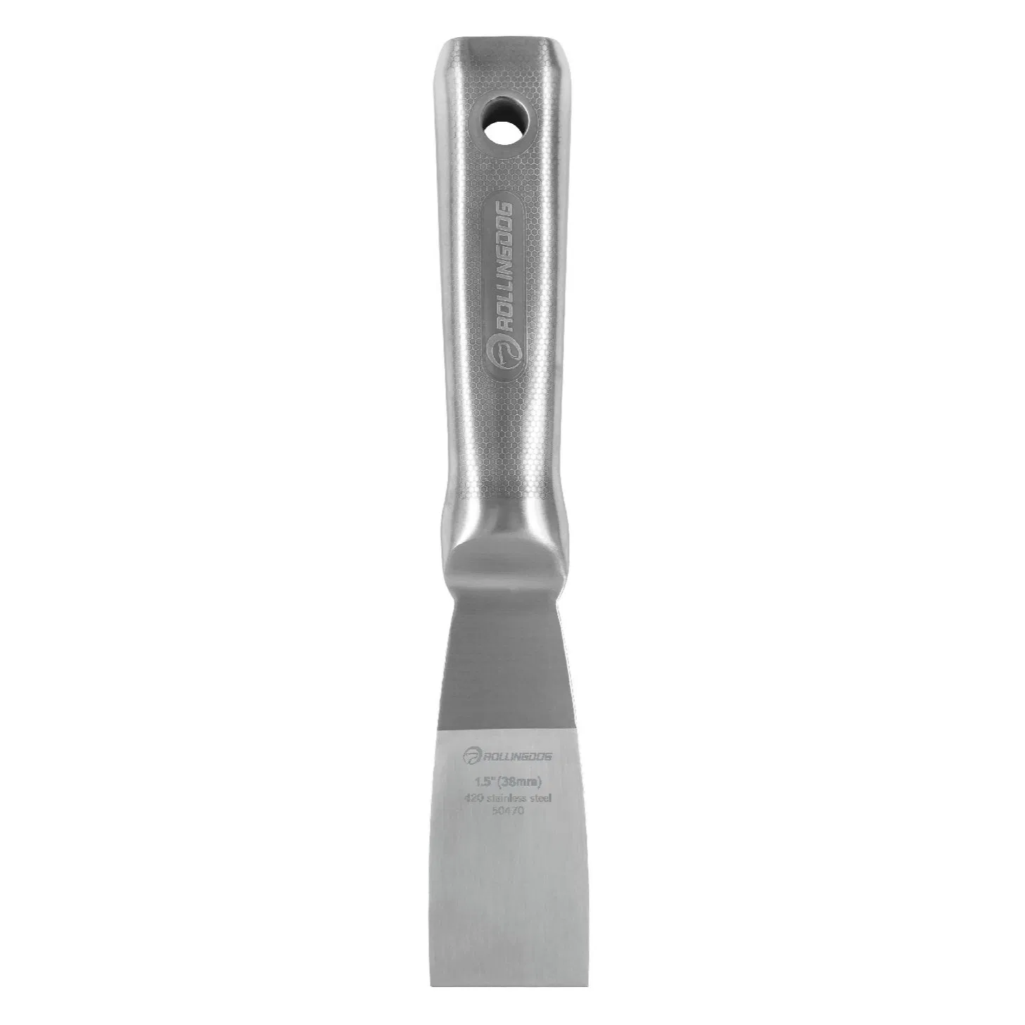 Rolingdog-Elite 50470 Stainless Steel 1.5 Inch Putty Knife Flexible All-Metal Mirror Polished