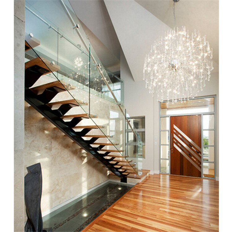 Simple Style Wood Straight Indoor Staircase Interior Wood Staircase
