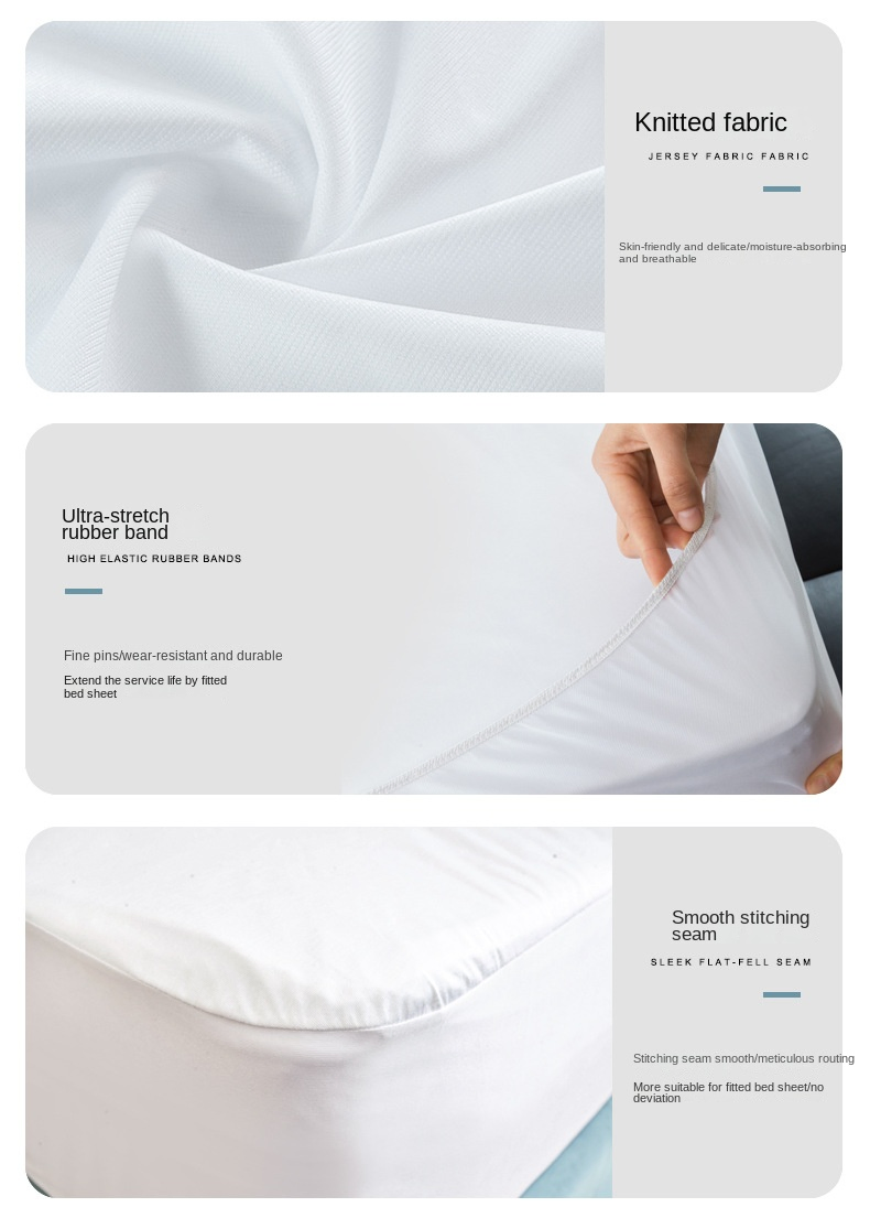 Polyester Waterproof MP White Mattress Protector Waterproof Cover Air -Permeable Waterproof Mattress Protector for Bed