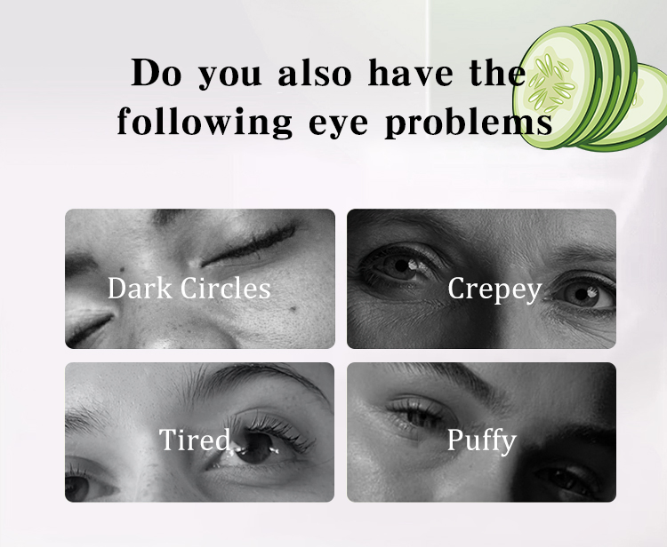 Customize Logo Cucumber Eye Cream Remove Dark Circles with Hyaluronic Acid Hydrolyzed Collagen Lift Under Eye Cream