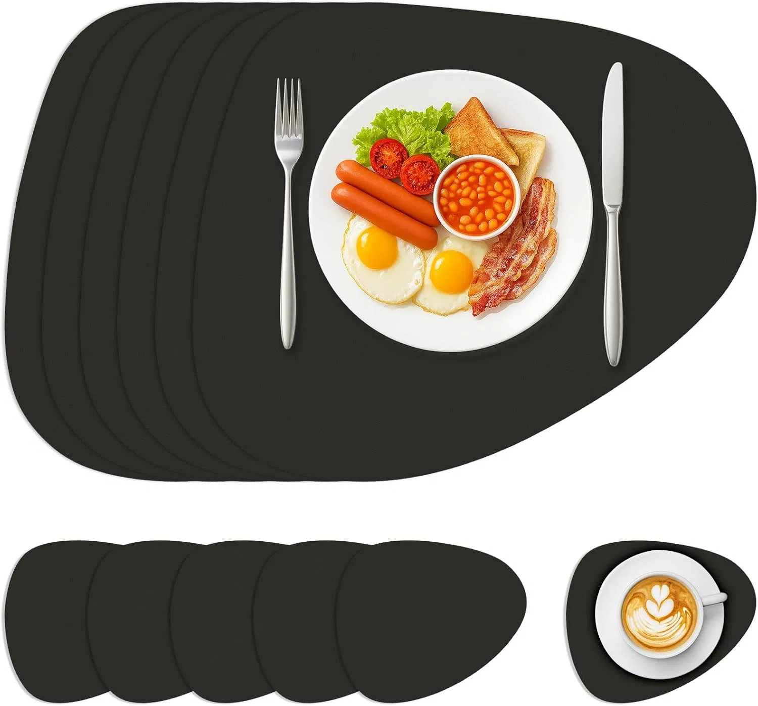 Waterproof Non-Slip Washable Placemats Coasters for Home Kitchen Restaurant and Hotel