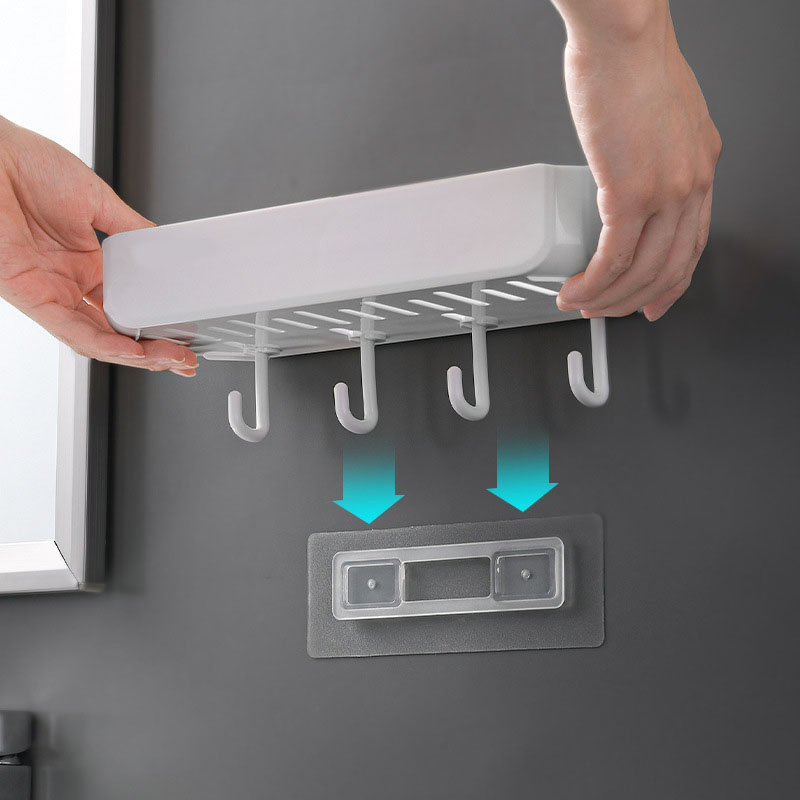 Space-Saving Bathroom Wall Storage Rack for Soap and Accessories