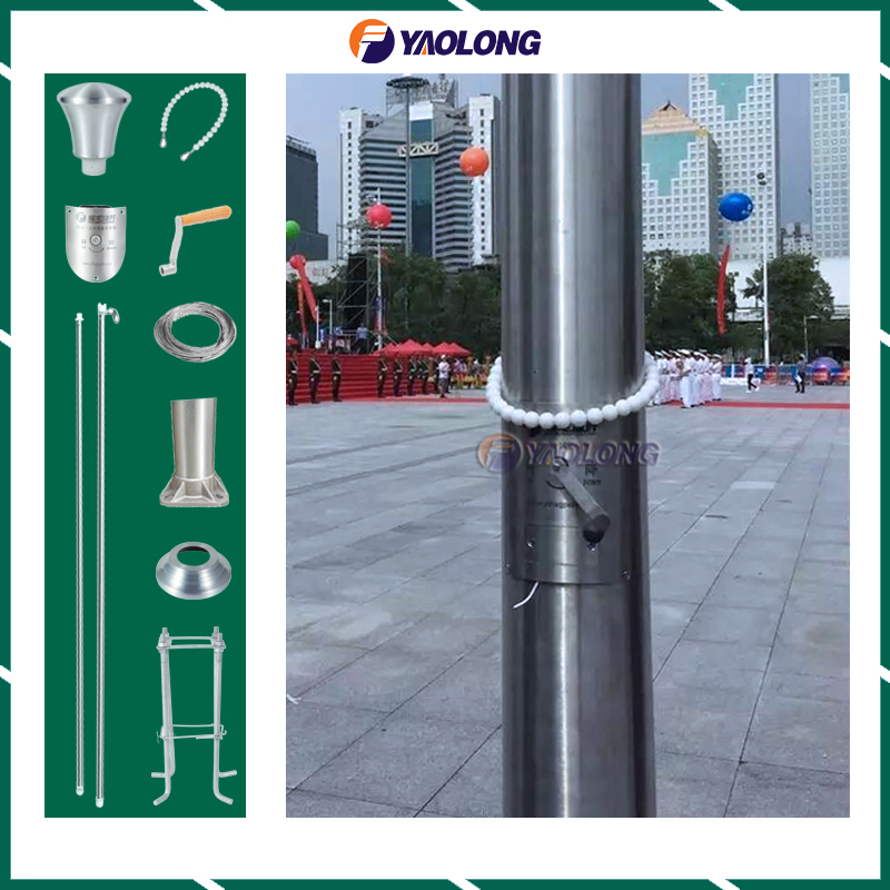 Anti-Theft No Twist Flag Pole with Internal Halyard for Square