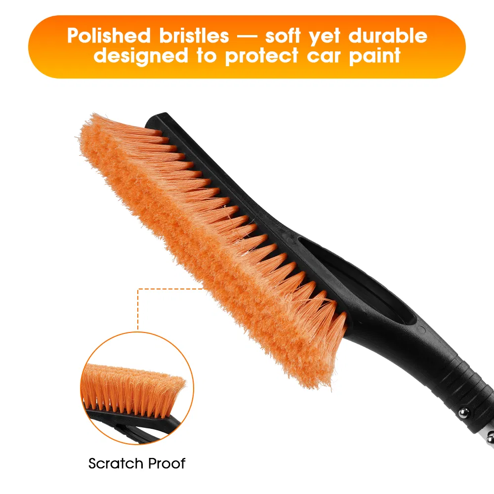 26" Car Snow Brush and Ice Scrapers for Car Windshield, 2-in-1 Detachable Ice Scraper and Brush with Ergonomic Foam Handle