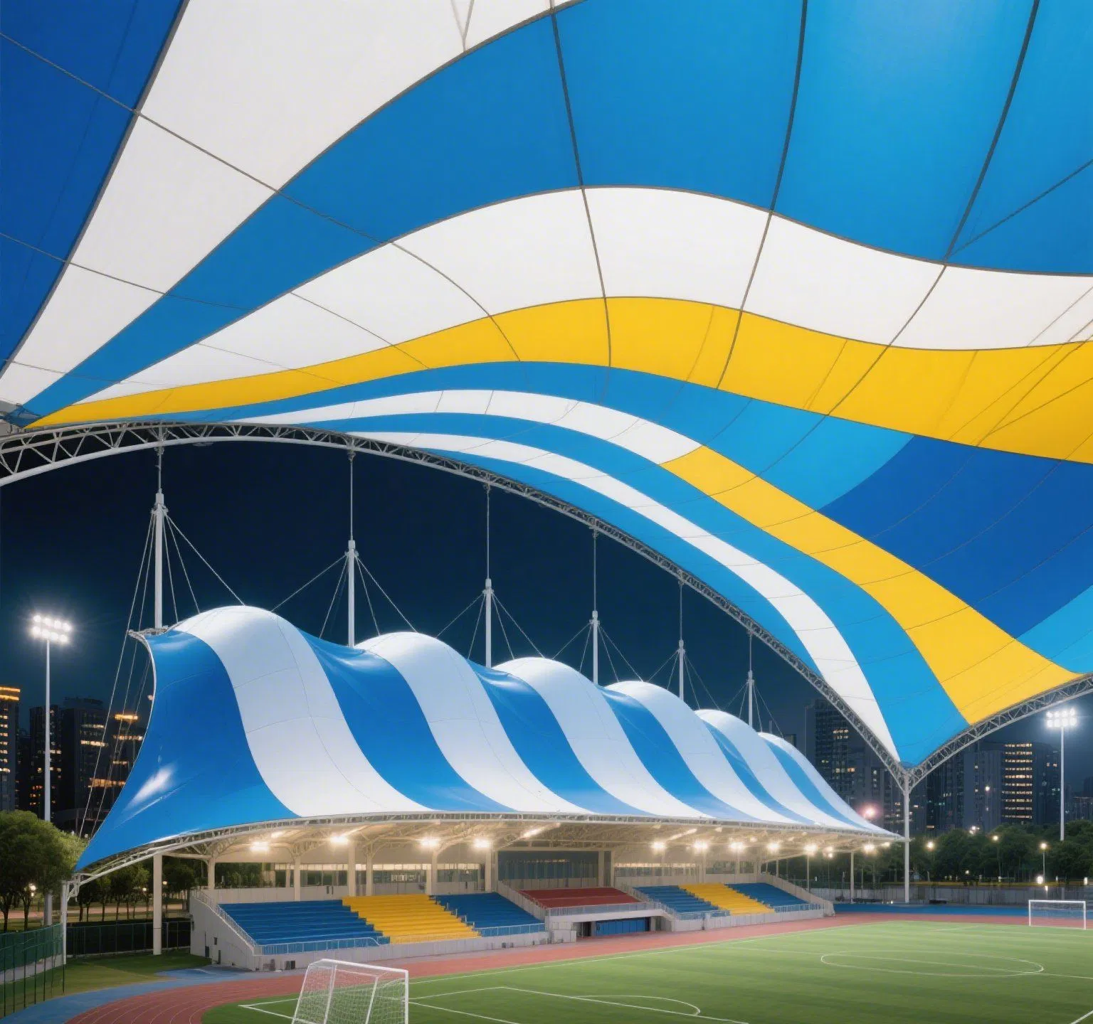 Sport Air Dome Inflatable Soccer Stadium Fireproof Tensile Structure