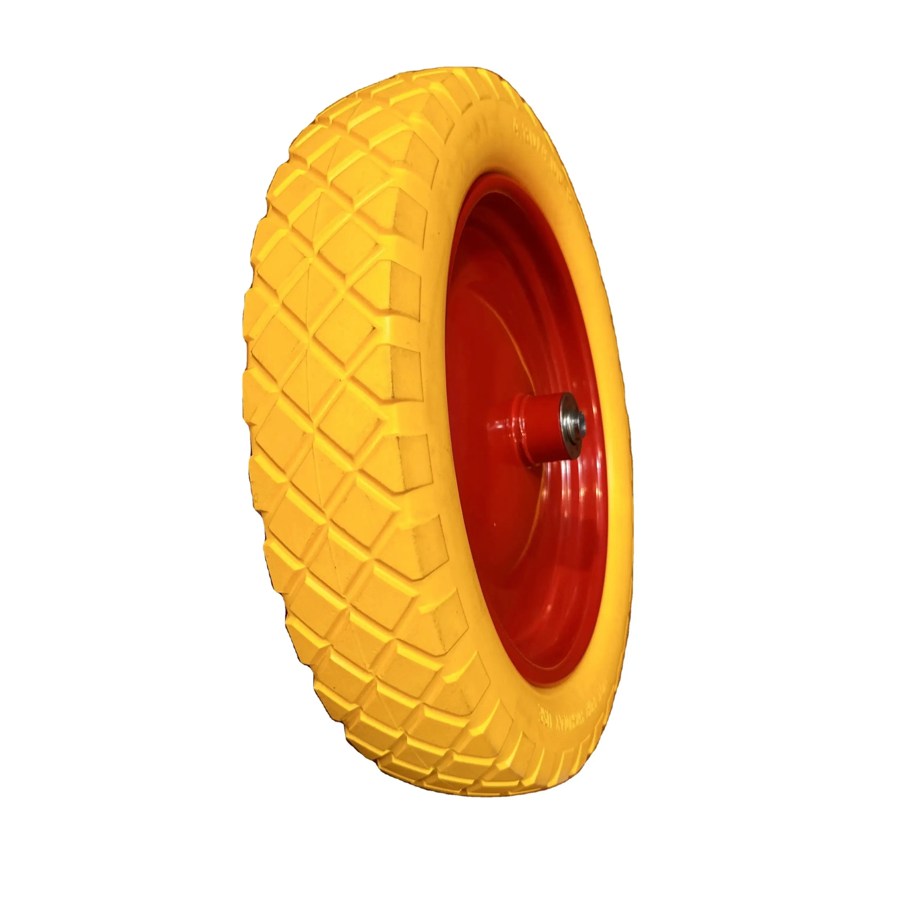 4.00-8 Solid Polyurethane Hand Trolley Wheel Heavy Duty PU Foam for Construction Industrial Wheelbarrow Use New Condition