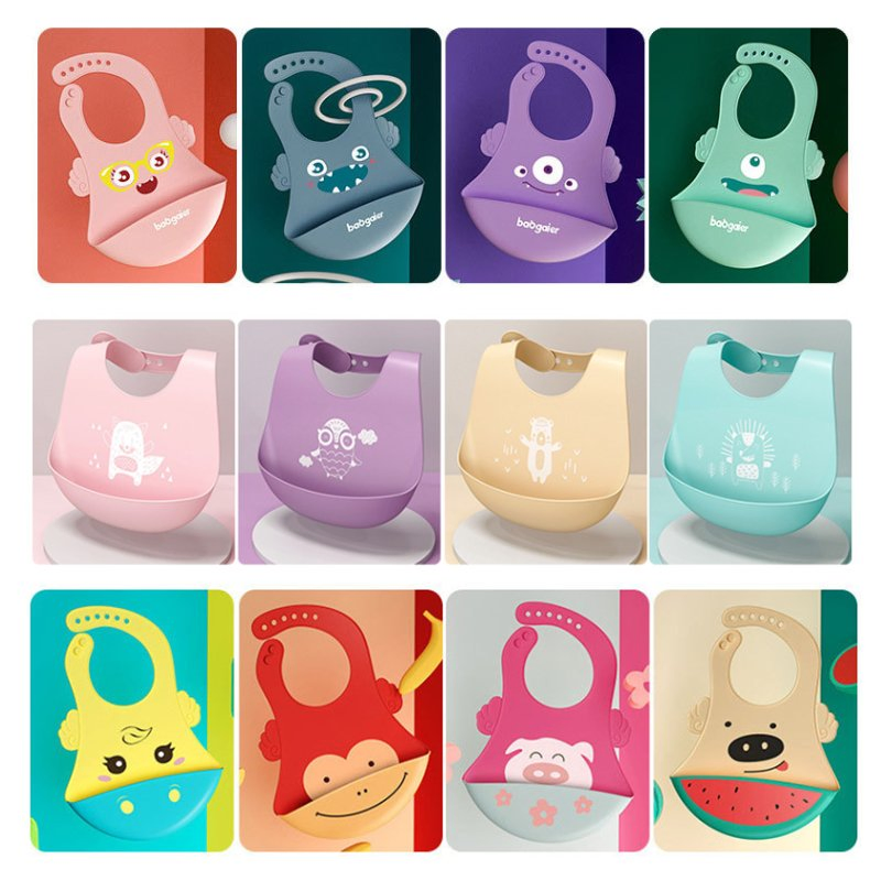 Custom Waterproof Soft Food Grade Silicone Baby Bib