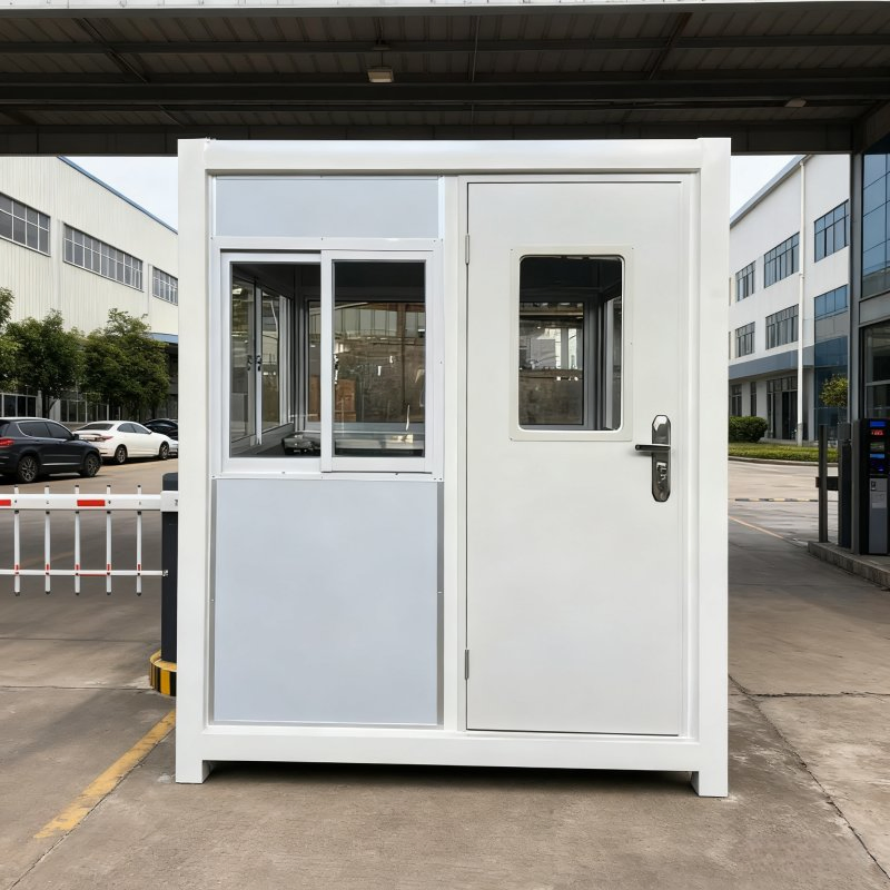 Wholesale Outdoor Steel Structure Portable Mobile Sandwich Panel Security Guard Booth for Residential Area Entrance Sentry Kiosk House