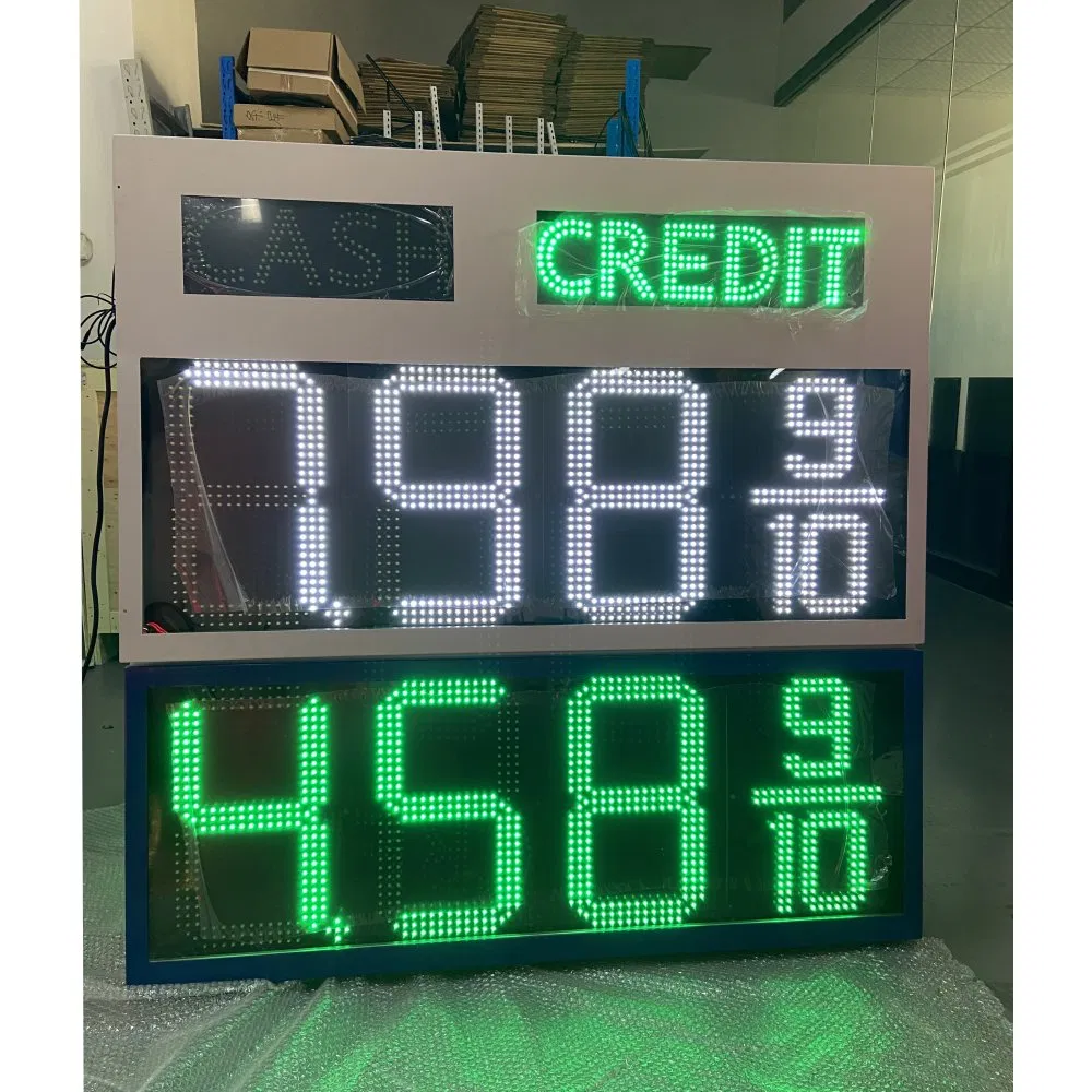 USA 16 Inch 8.889/10 Cash Credit Outdoor Digital Gas Station 7 Segment Number LED Display LED Gas Price Sign Board