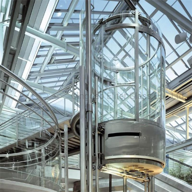 Residential Commercial PVB Sgp Curved Tempered Laminated Safety Glass for Elevators Factory Price