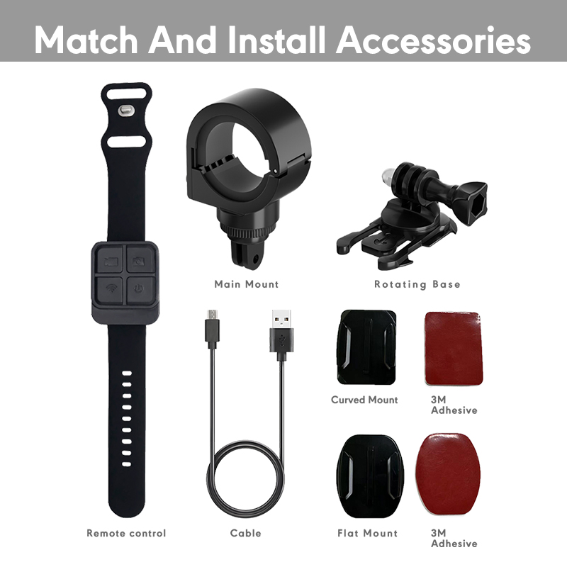 4K Cycling Waterproof Camera with 1080P Front +1080P Rear Dual Recording Images