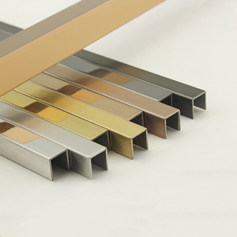 SUS 304 316 High Quality Stainless Steel Metal Profile U Channel Mirror Black Trim for Interior Wall Decoration