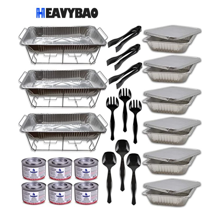 Heavybao Portable Simple Picnic Buffet Chafer Food Wire Frame Aluminum Pan Chafer Dish Chafer Rack Chrome Chafing Dish Wire Racks
