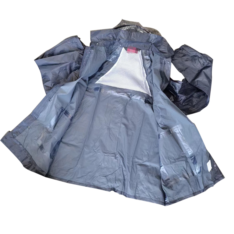 Customized Rain Suits Black Rain Coat with Pants Outdoor Rain Coat with PVC