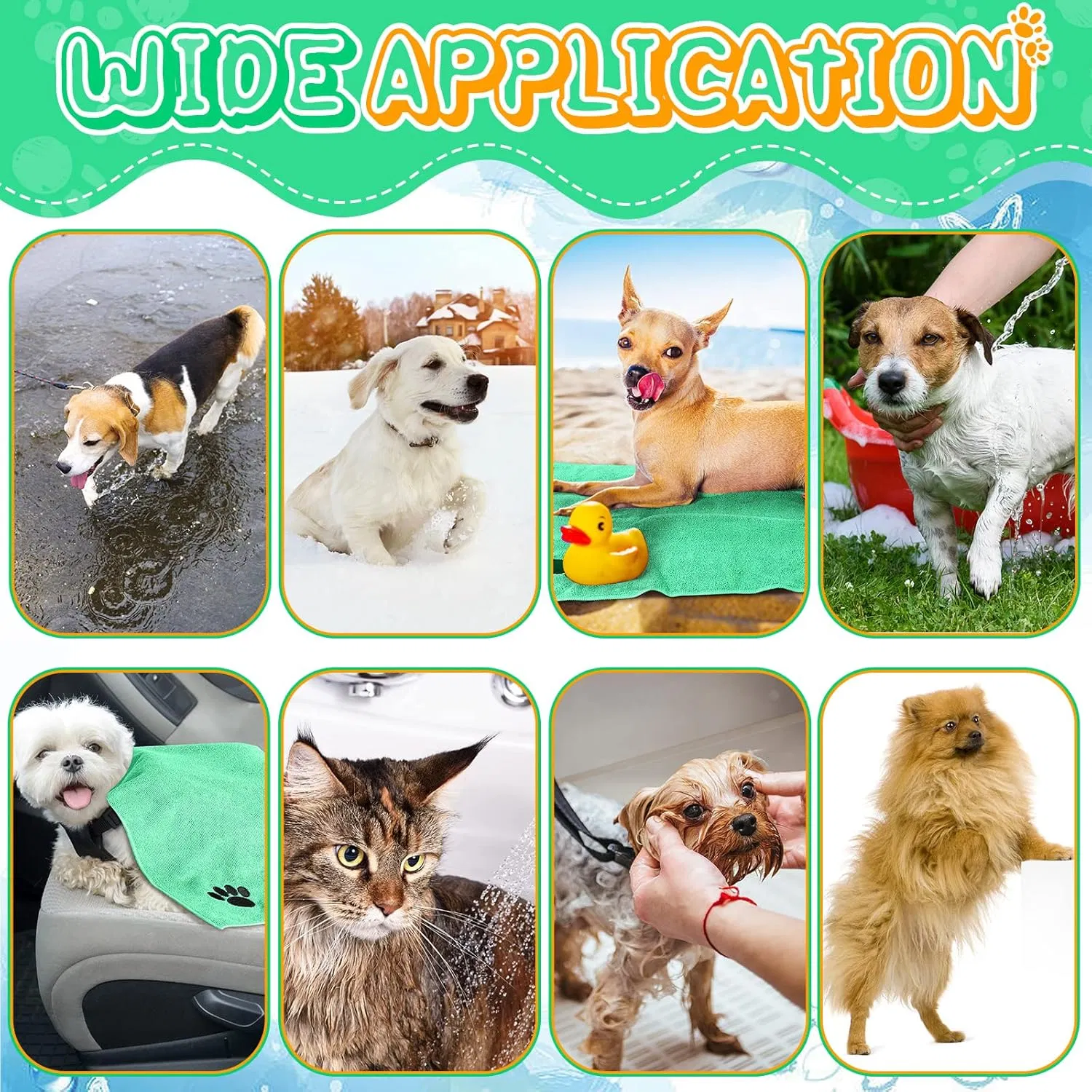 Customized Large Soft Super Absorbent Microfiber Grooming Quick Drying Pet Dog Towel Bath