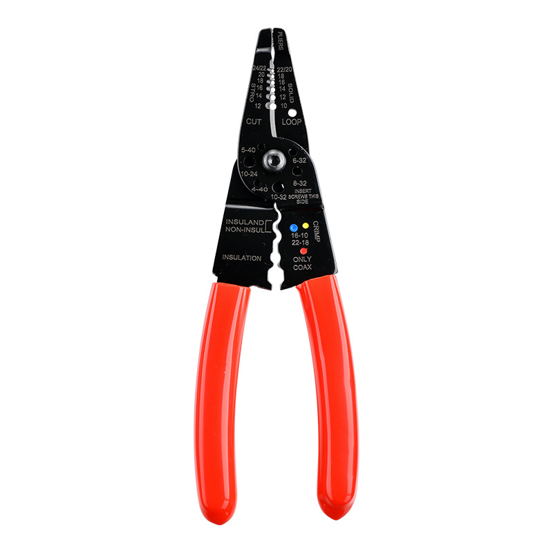 Professional 8-Inch Wire Stripper Multifunctional Wire Crimping Tool Copper Wire Cutter Crimper Cable Stripper 10-22 AWG