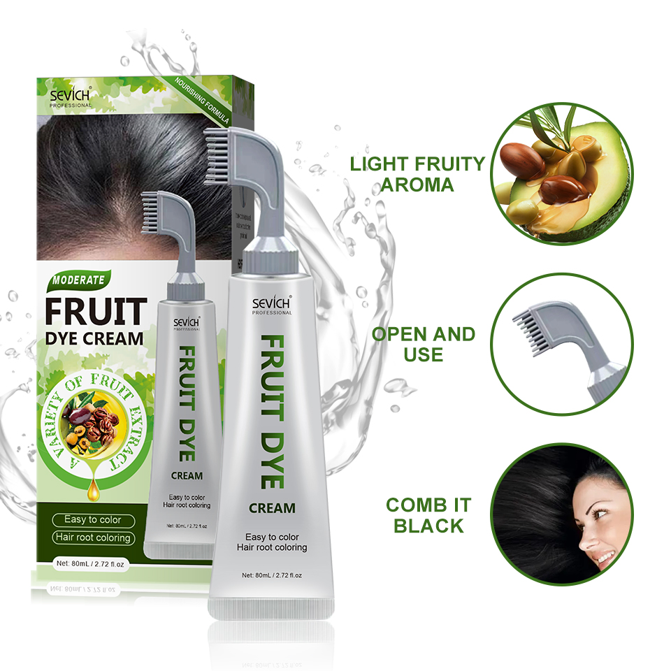 Black Hair Dye Cream with Comb Gentle Color Dye