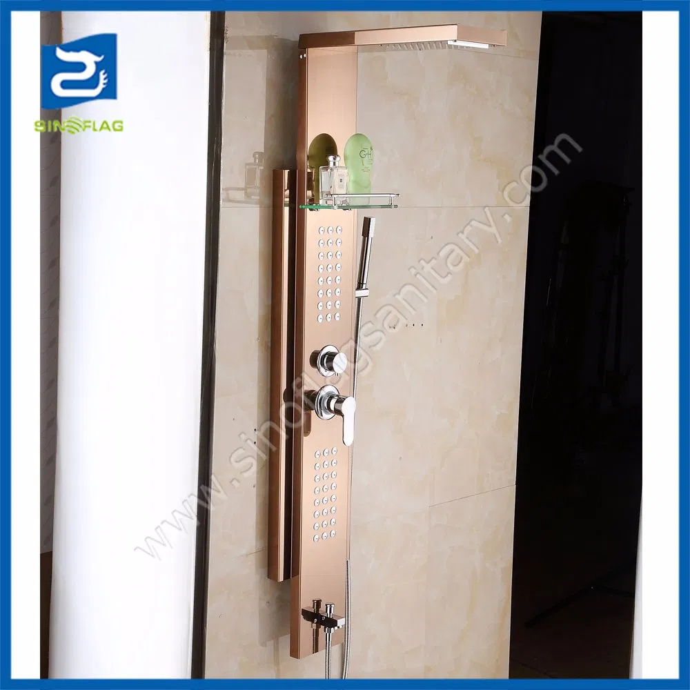 Blue Color Separatable Bathroom Waterfall Multifunction Shower Panel