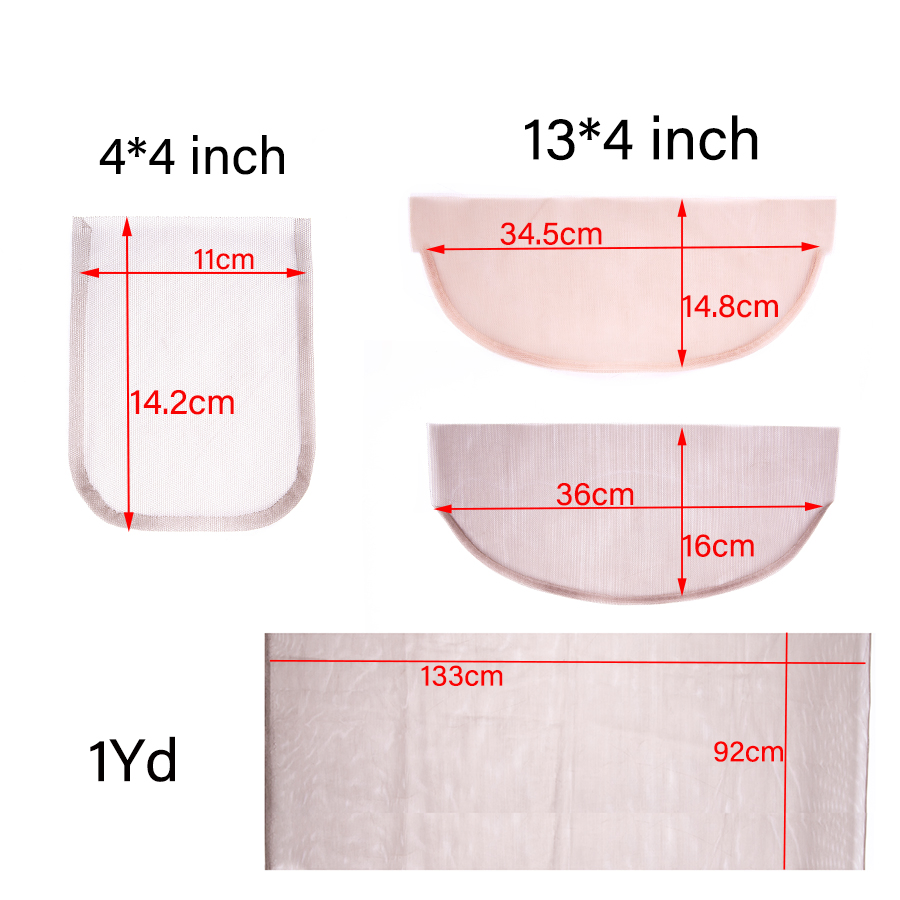Wholesale Price Hand-Woven 13X4 Inch Swiss Lace Closure Frontal Base Hair Piece Net for Making Lace Wigs Cap Closure Accessories