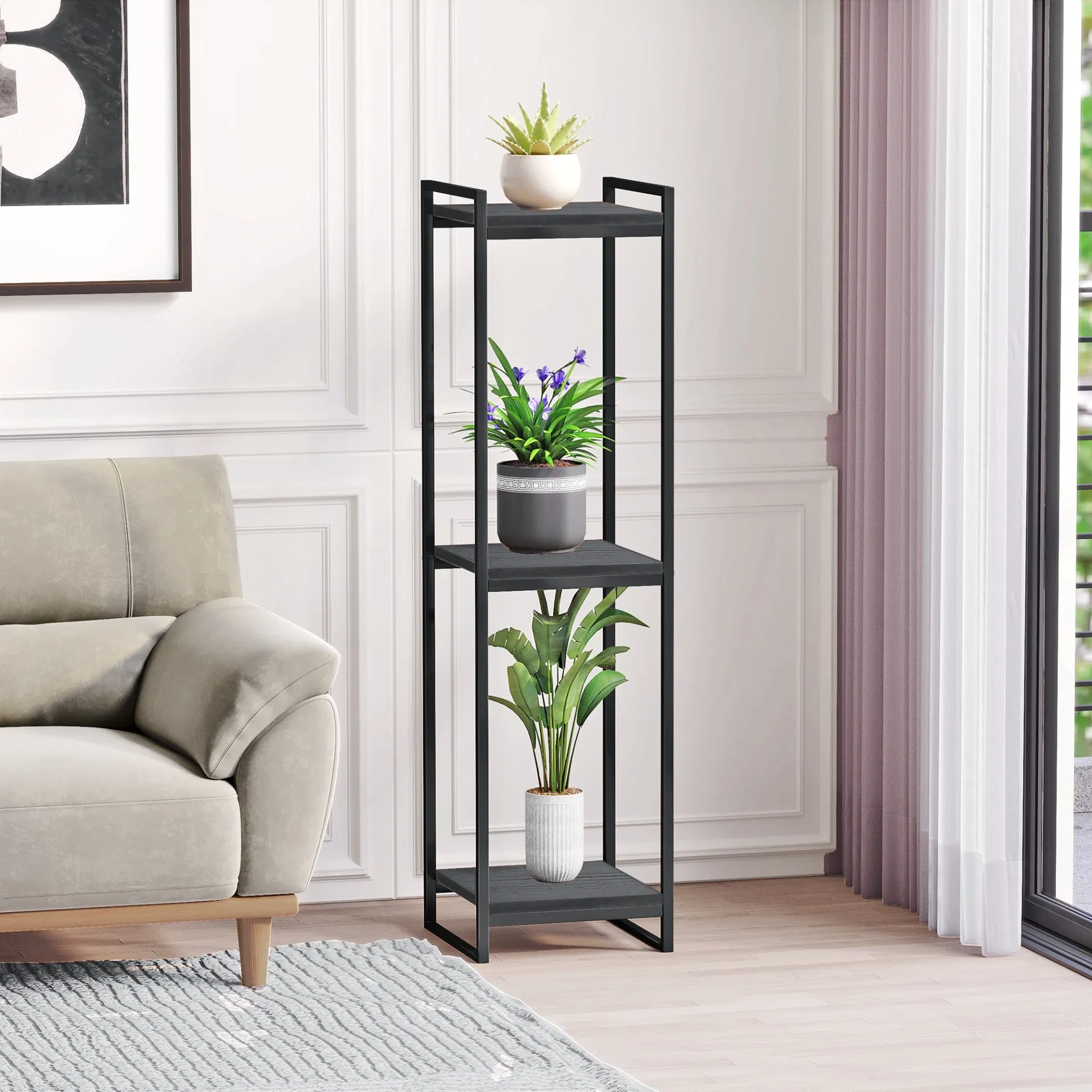 Multi-Layer Rust-Proof Easy to Install Space-Saving Indoor Display Plant Stand