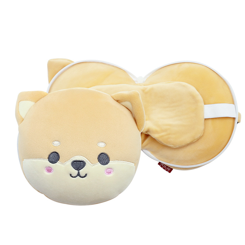 Cute Multifunctional Travel Pillow Transformable Blackout Eye Mask 2-in-1 Portable Pillow