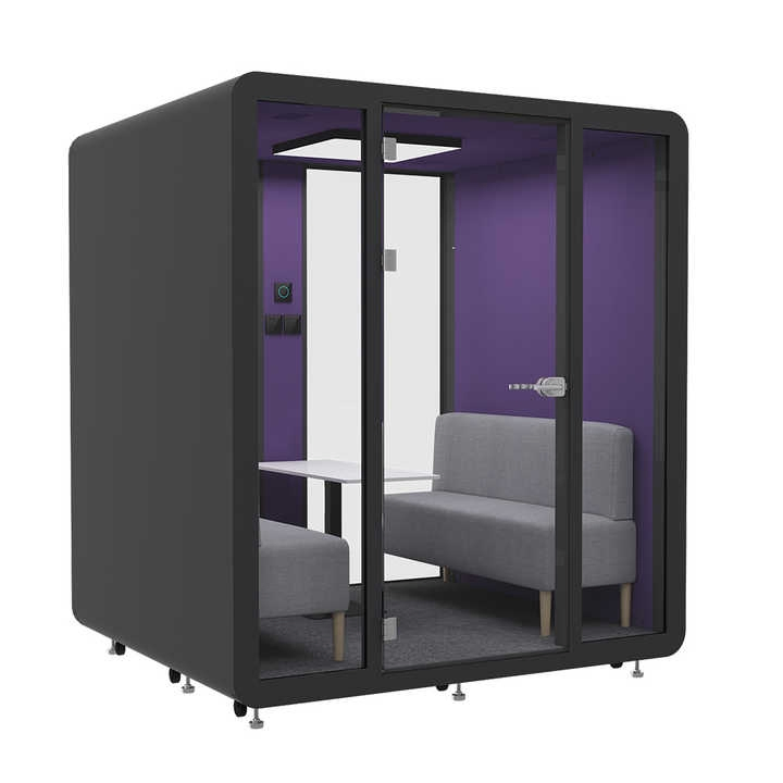 Modern Eco-Friendly 4-Layer Acoustic Office Pod Easy-to-Assemble Steel Frame Soundproof Meeting Pods for Multiple People Office